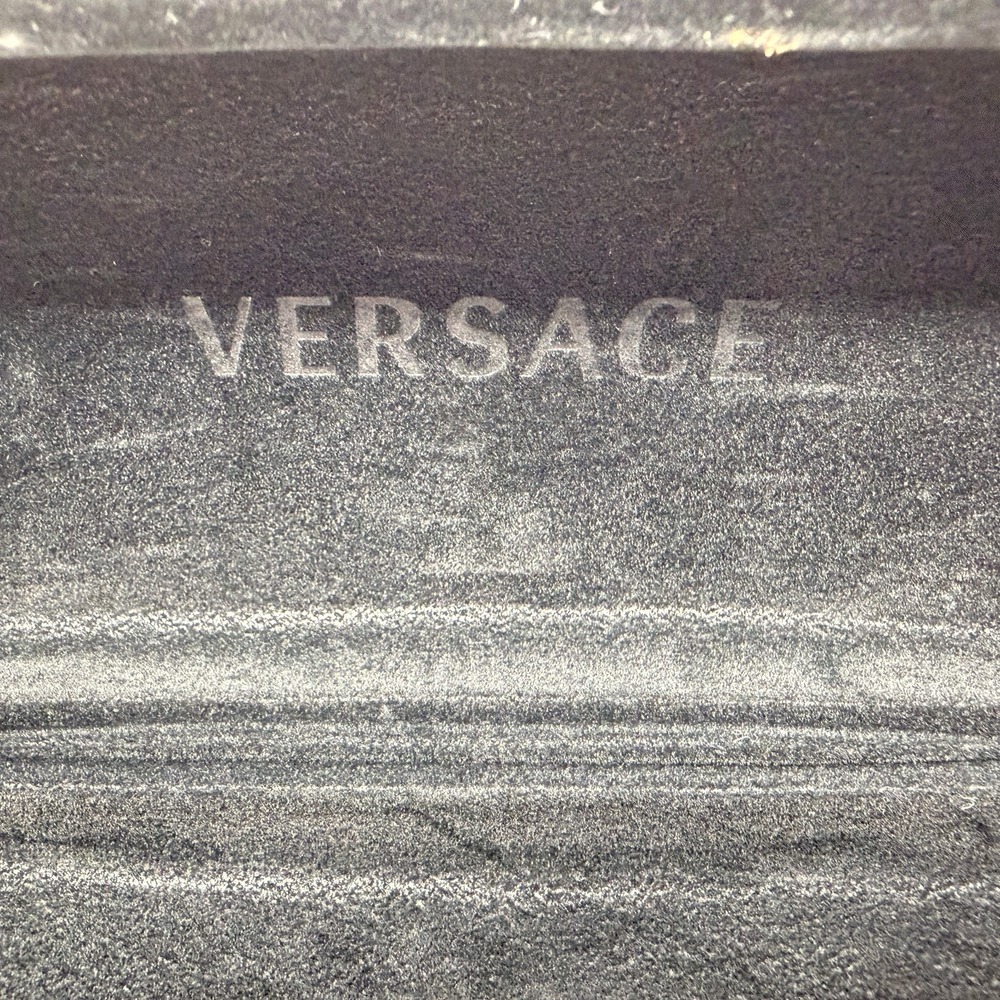 Versace Hard Shell Eyeglass Case White Leather Look Logo - Picture 8 of 10